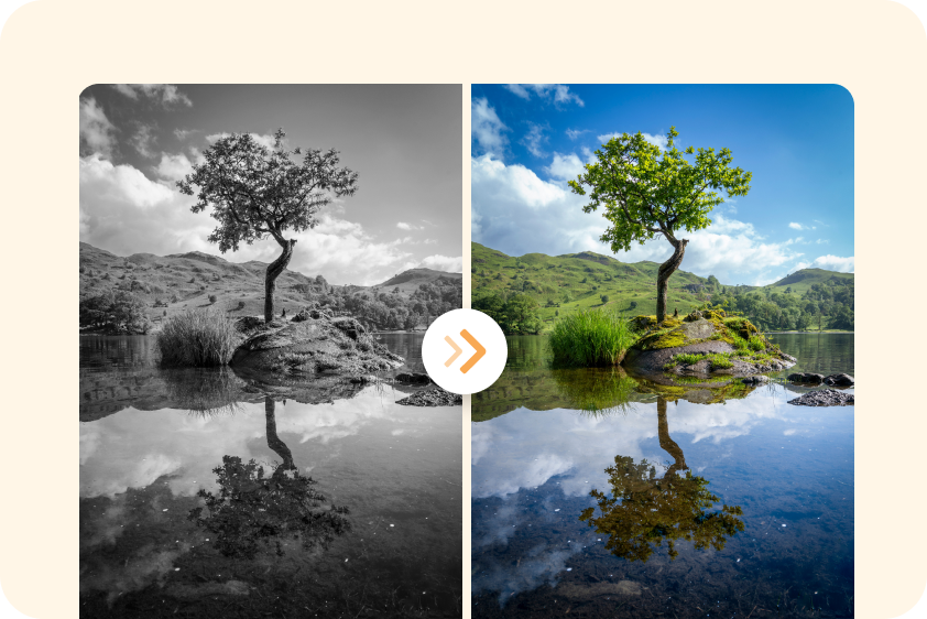 Kreative Schwarz-Weiß-Farbfotobearbeitung in Dreamina