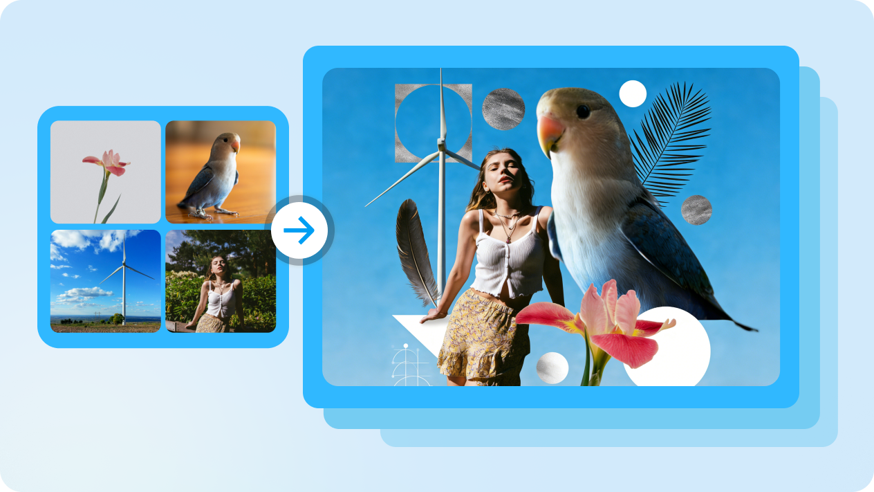 fuse multiple photos into unified collages 