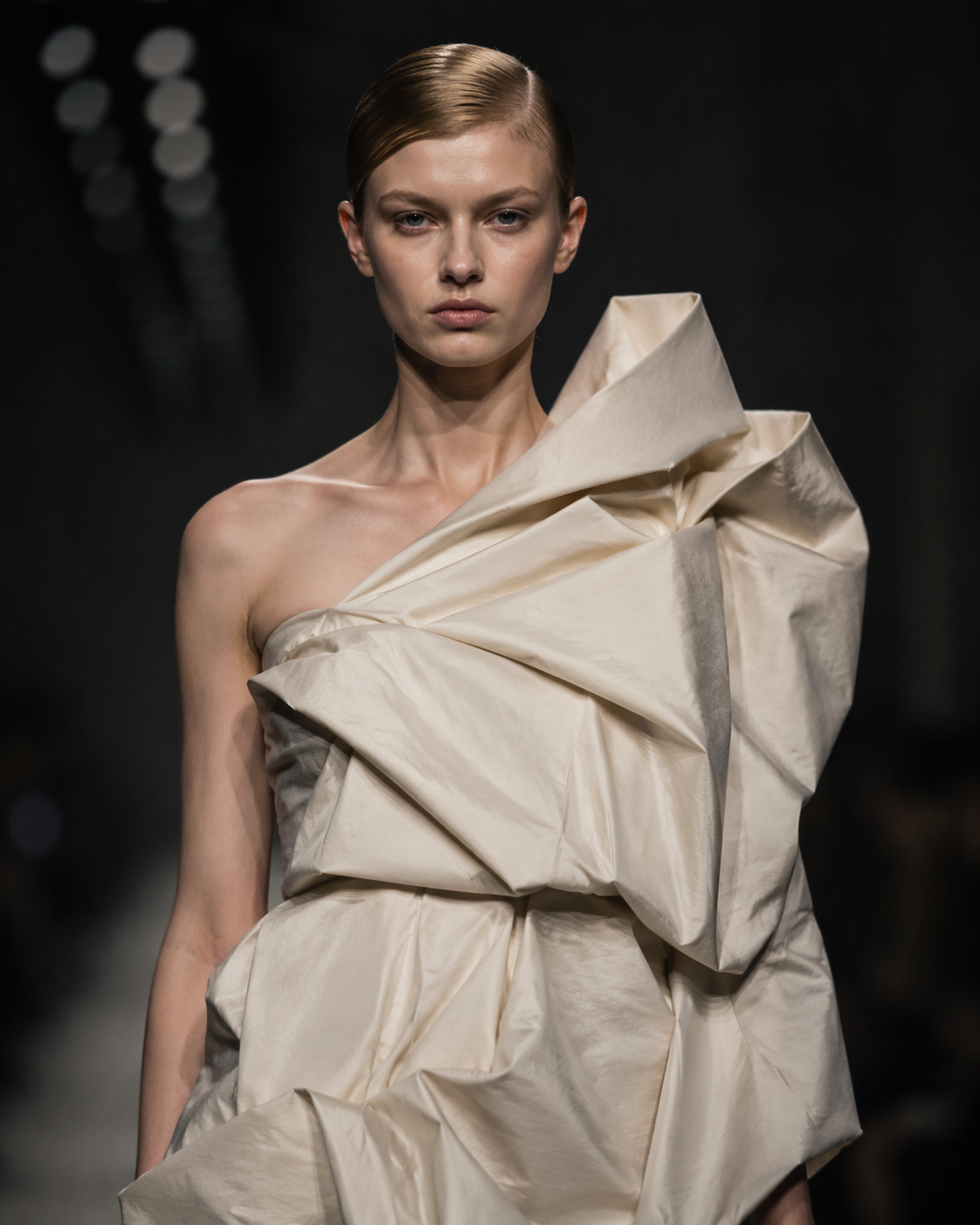 Dreamina AI avant garde filter prompt example 3: Asymmetric Fashion Look