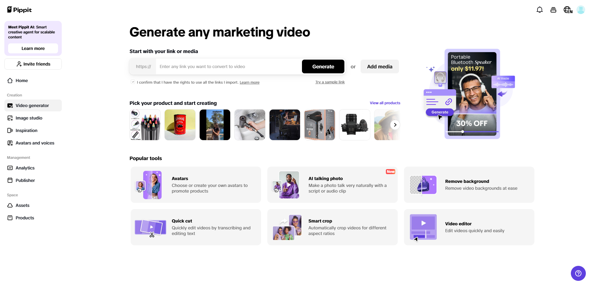 Unggah tautan produk atau media