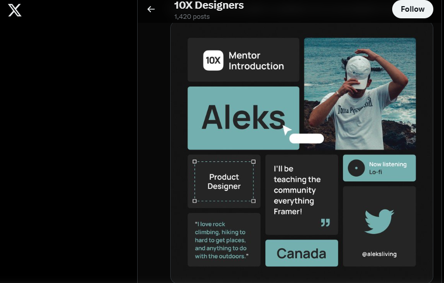 ตัวอย่างจาก Twitter ของ 10xDesigners