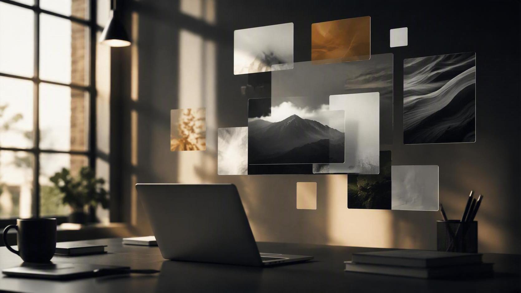 16:9 cinematic original presentation template visual for Dreamina, scene 3.