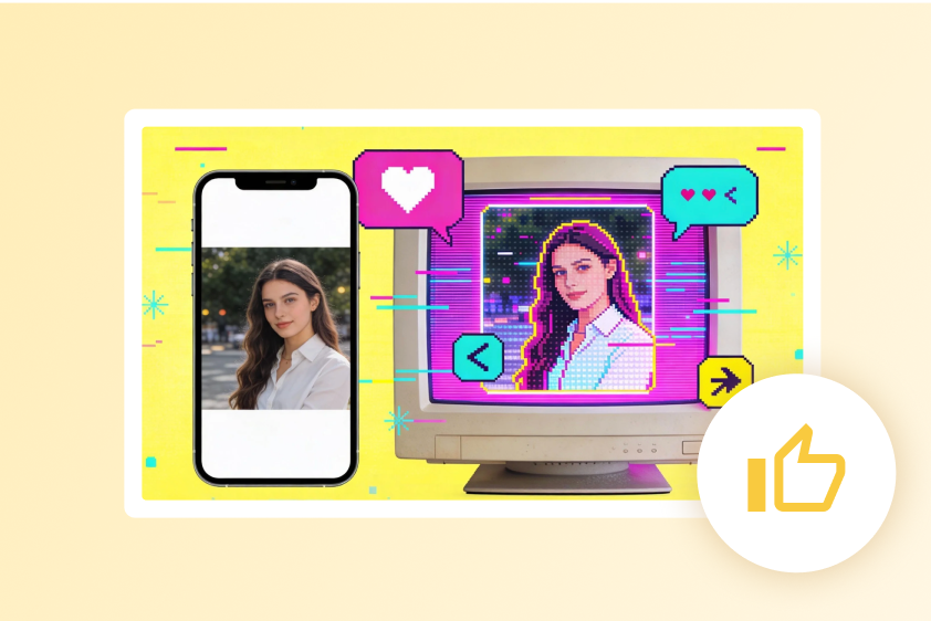 collect clicks and likes via retro art