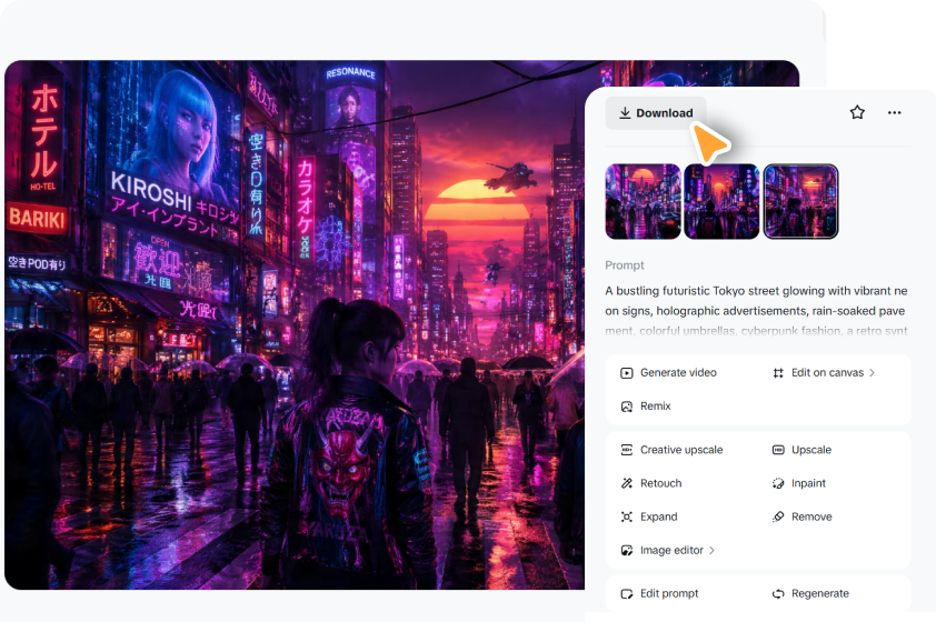 Refine and download your image