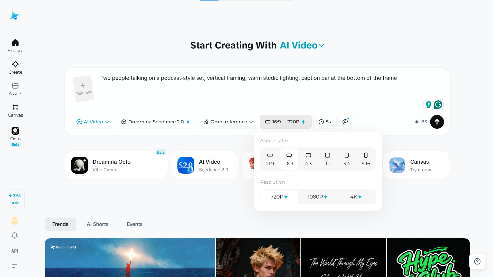 Choose video resolution