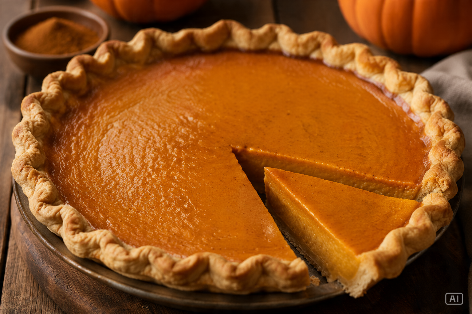 Pumpkin pie image generated by Pippit