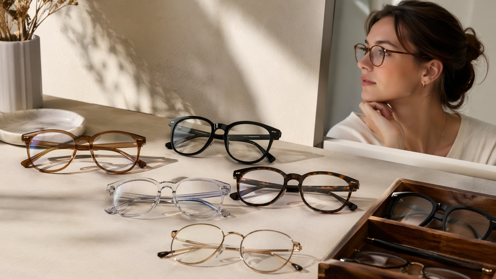 Dreamina virtual glasses try on prompt example 3: Thin Metal Glasses