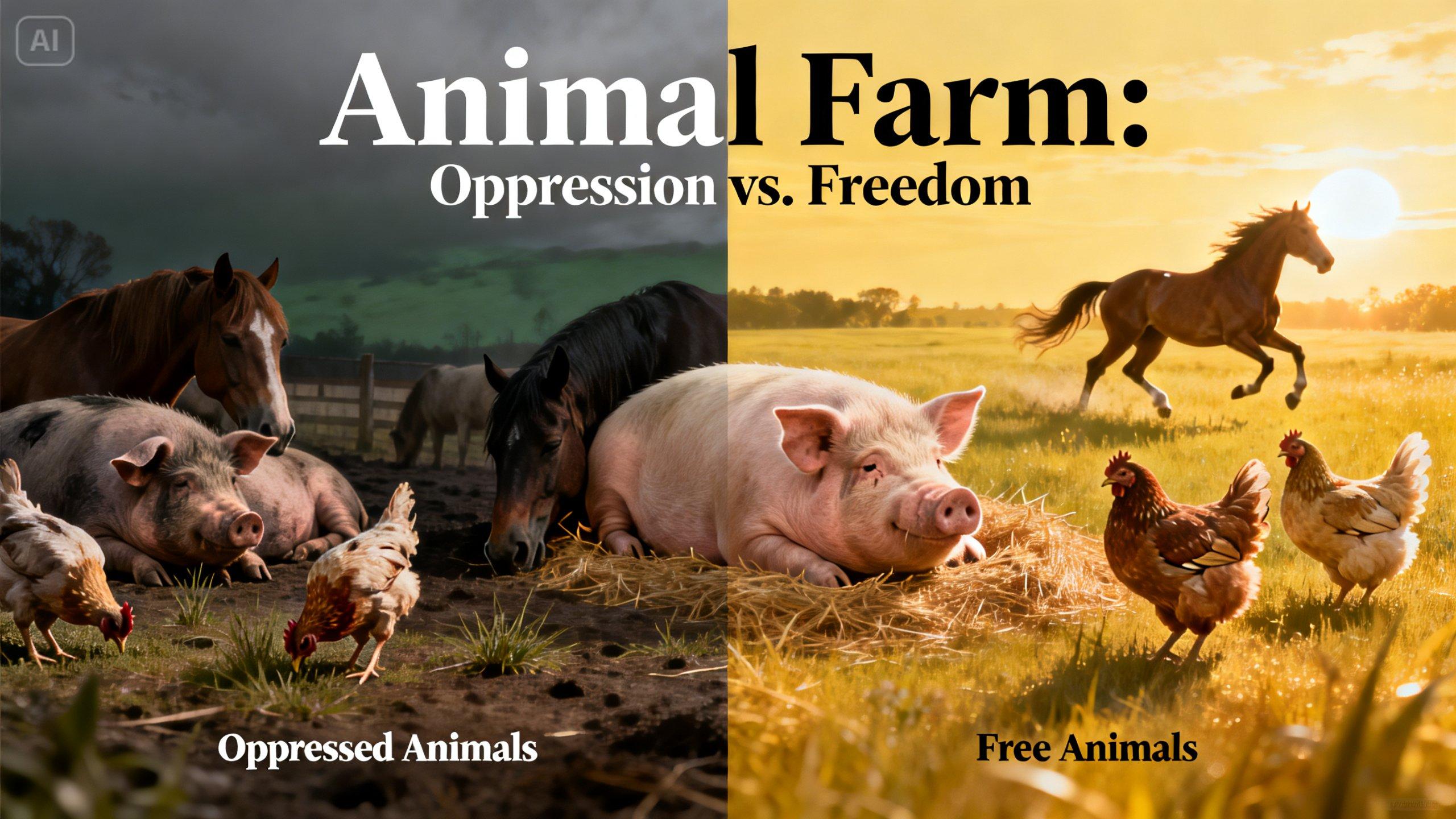 Poster a contrasto di una fattoria di animali