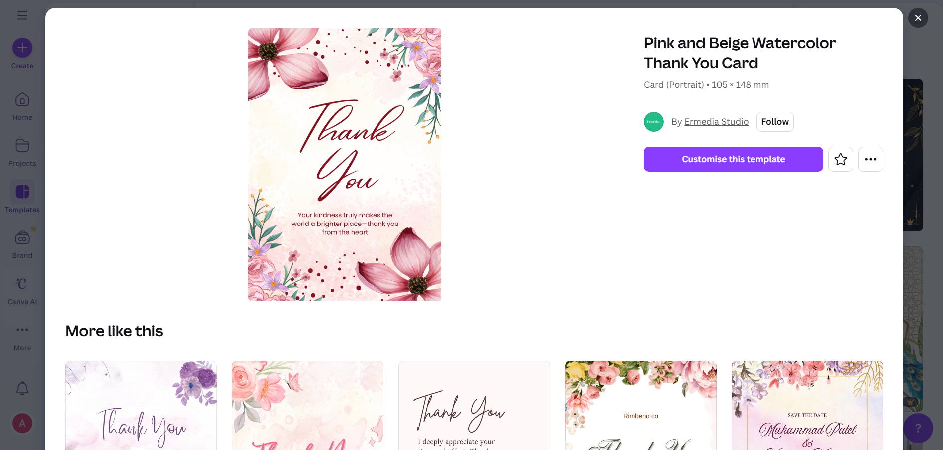 Canva interface