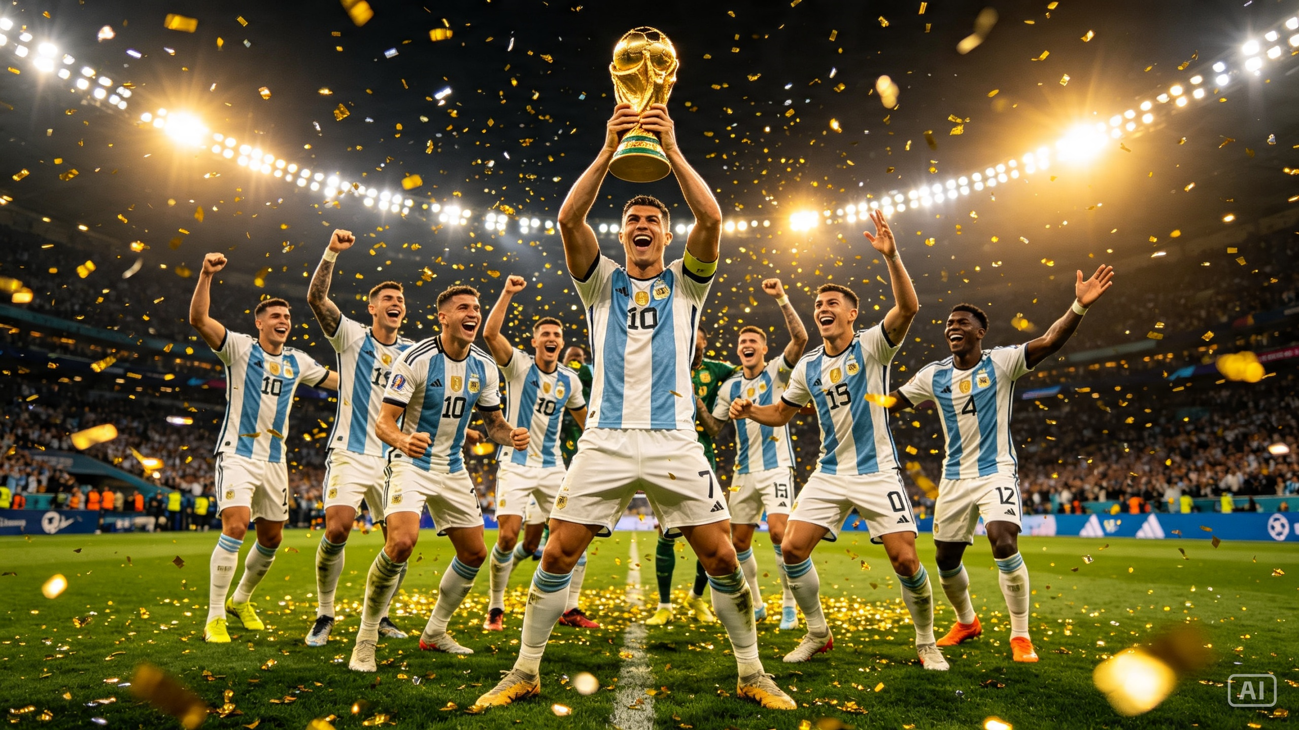 World Cup trophy lift image generated by Pippit