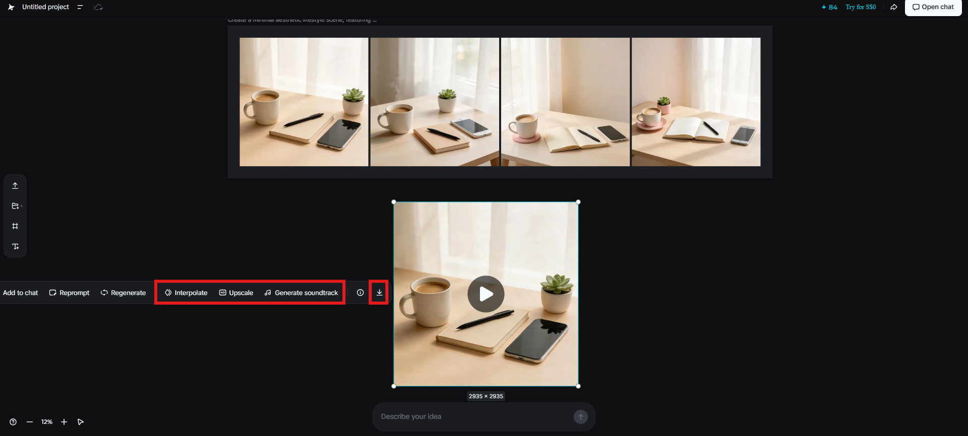 Edit and download the generated video
