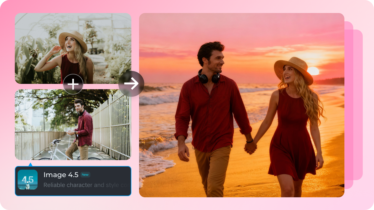 merge two photos into one romantic couple image