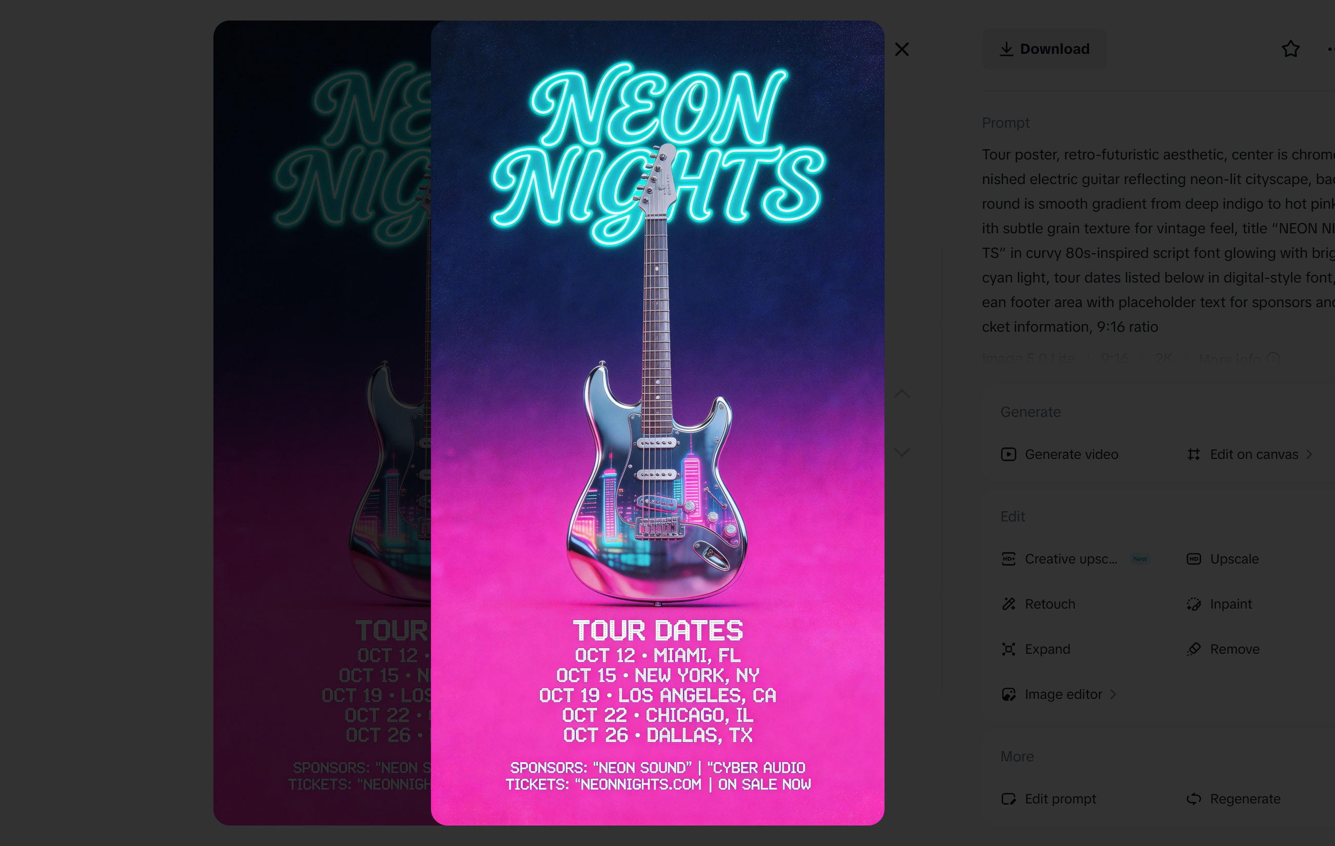 Tour poster design idea: Modern digital tour posters