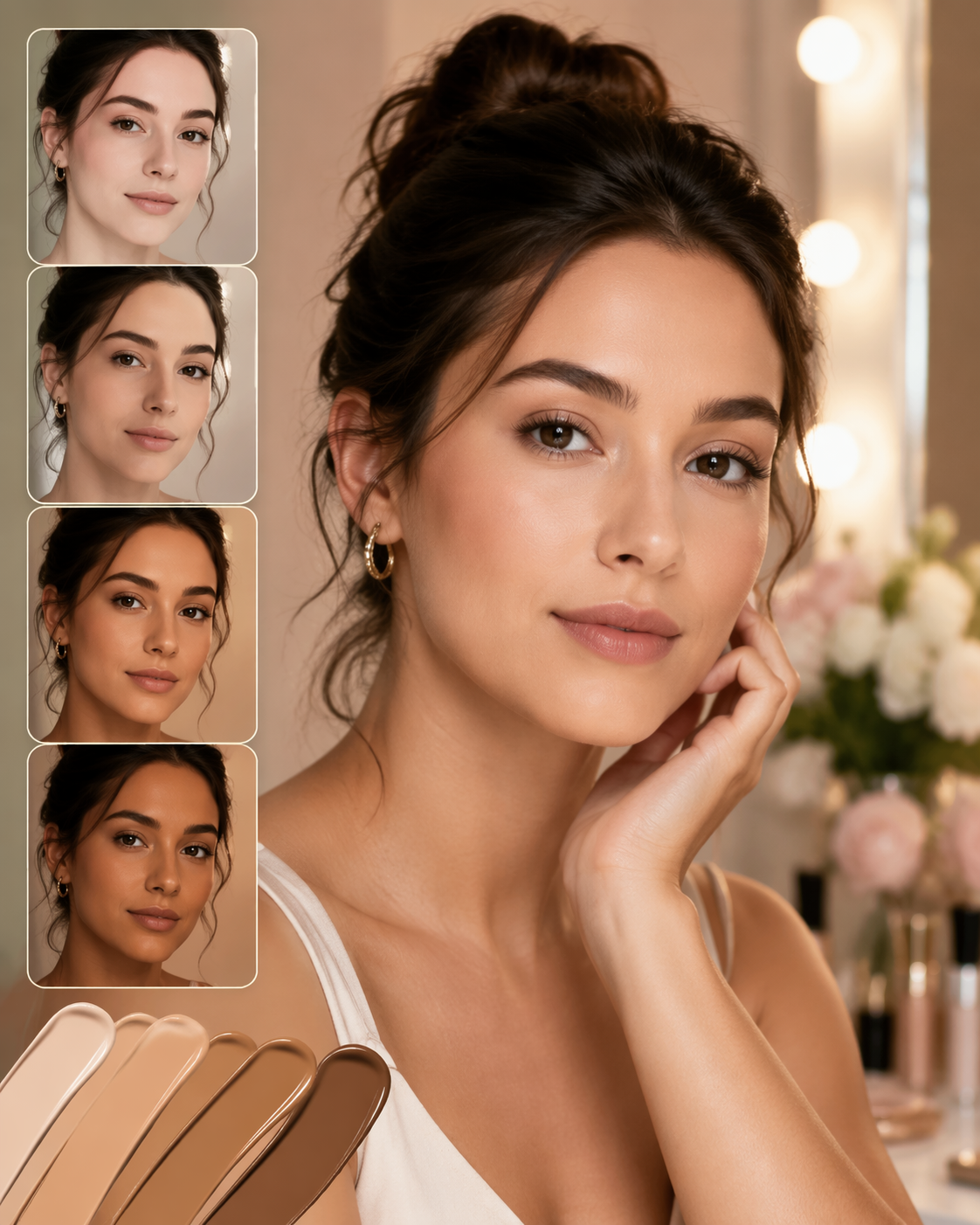 Dreamina virtuelle Grundierung Probieren Sie Beispiel 3: Matte Complexion Studio Look aus