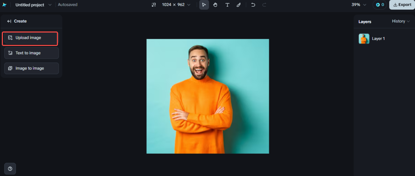 Uploading your photo to Dreamina