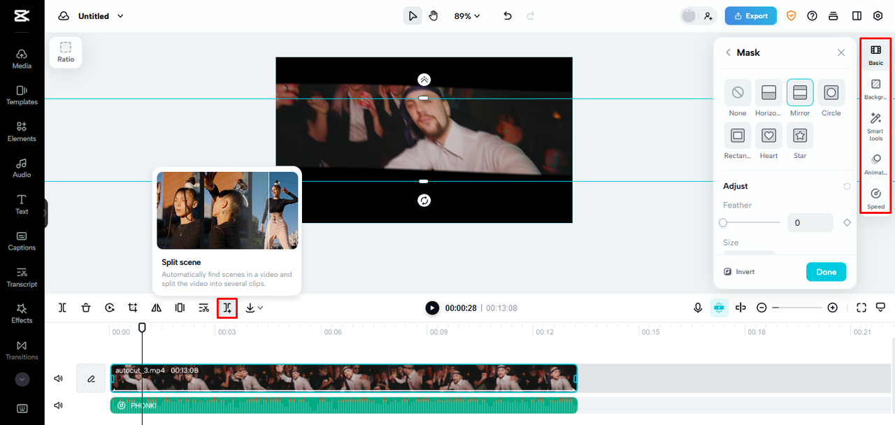 Edit video using CapCut's advanced video editing features
