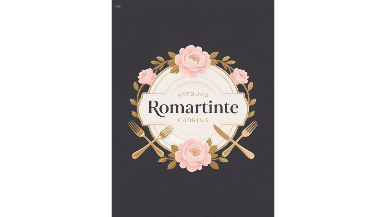 Logo creativo per servizi di catering per matrimoni