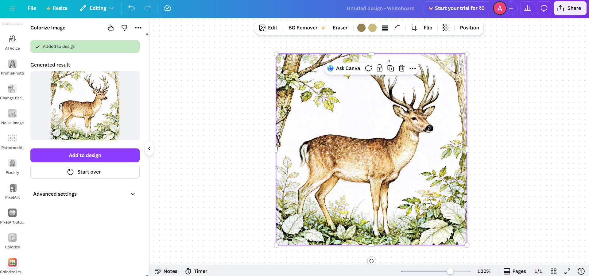 Canva interface