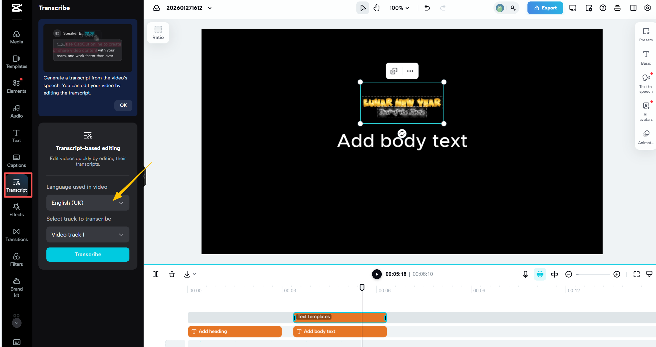 Eliminar o modificar automáticamente los subtítulos en la versión web