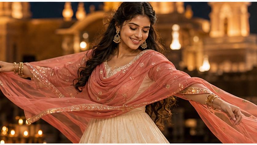 Traditional Outfit Beautiful Photo Prompt For Girls example 4
