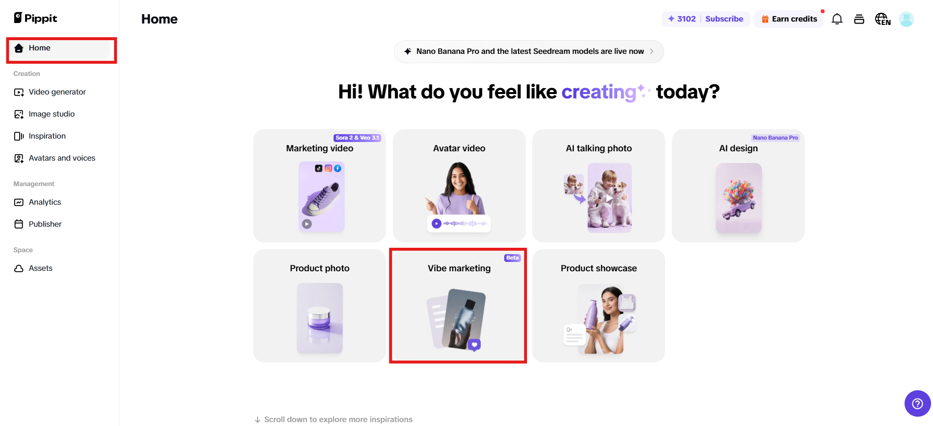 Πρόσβαση στο εργαλείο "Vibe marketing"