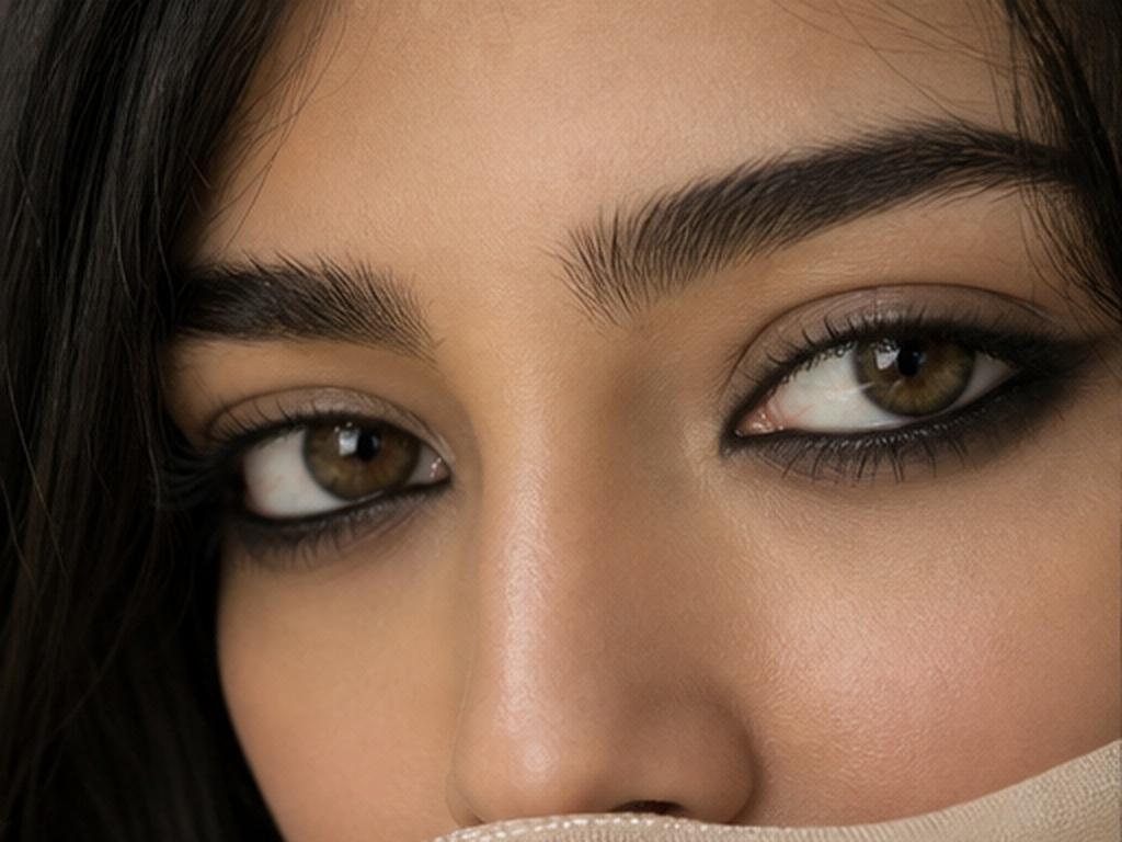 Aesthetic Beautiful Eyes Prompt For Girls prompt example 1 - Soft kajal close-up