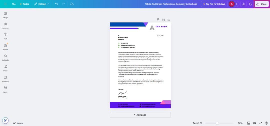 Briefkopfdesign online kostenlos erstellen