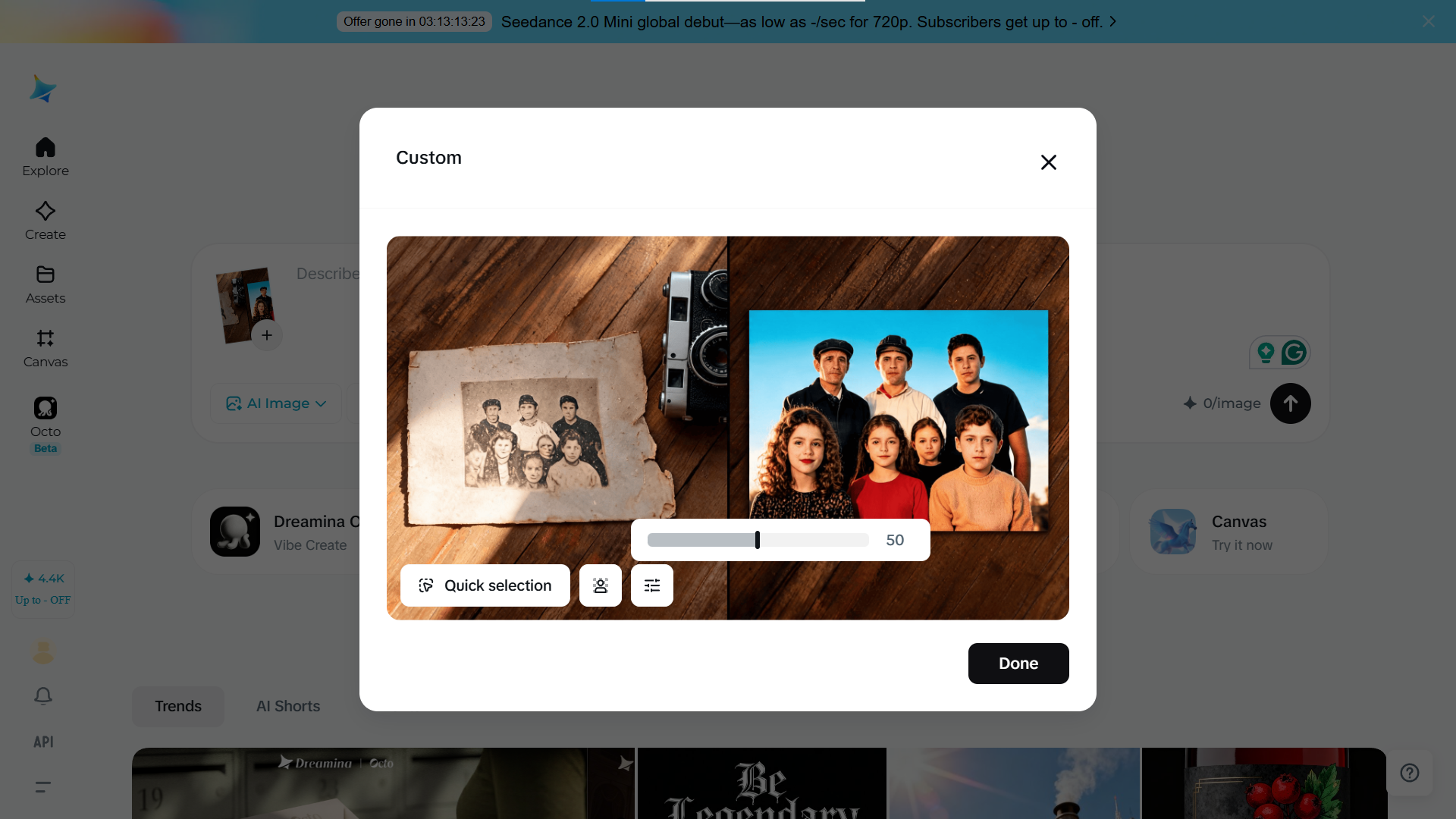 Dreamina photo enhancement