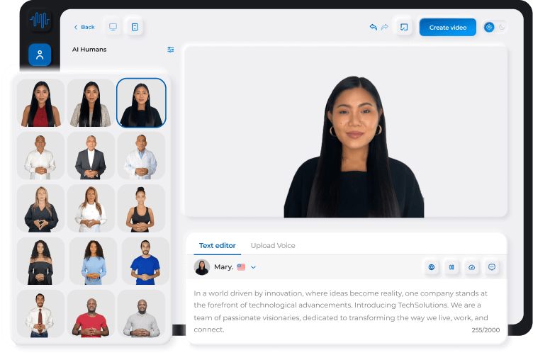 Interafce di Synthesys - un facile da usare gratis online parlando foto maker