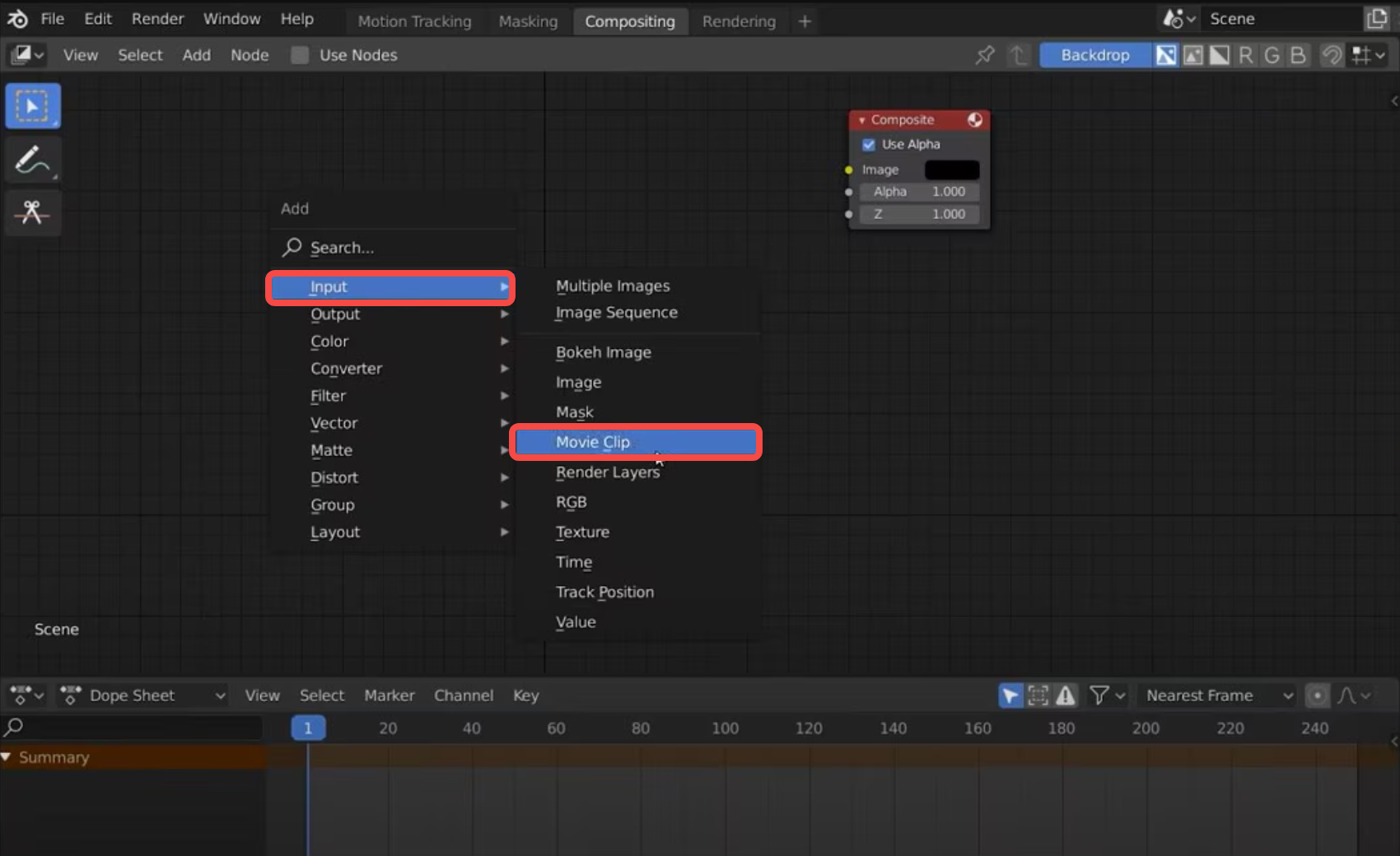 Impostazione di un nuovo progetto nell'editor video Blender