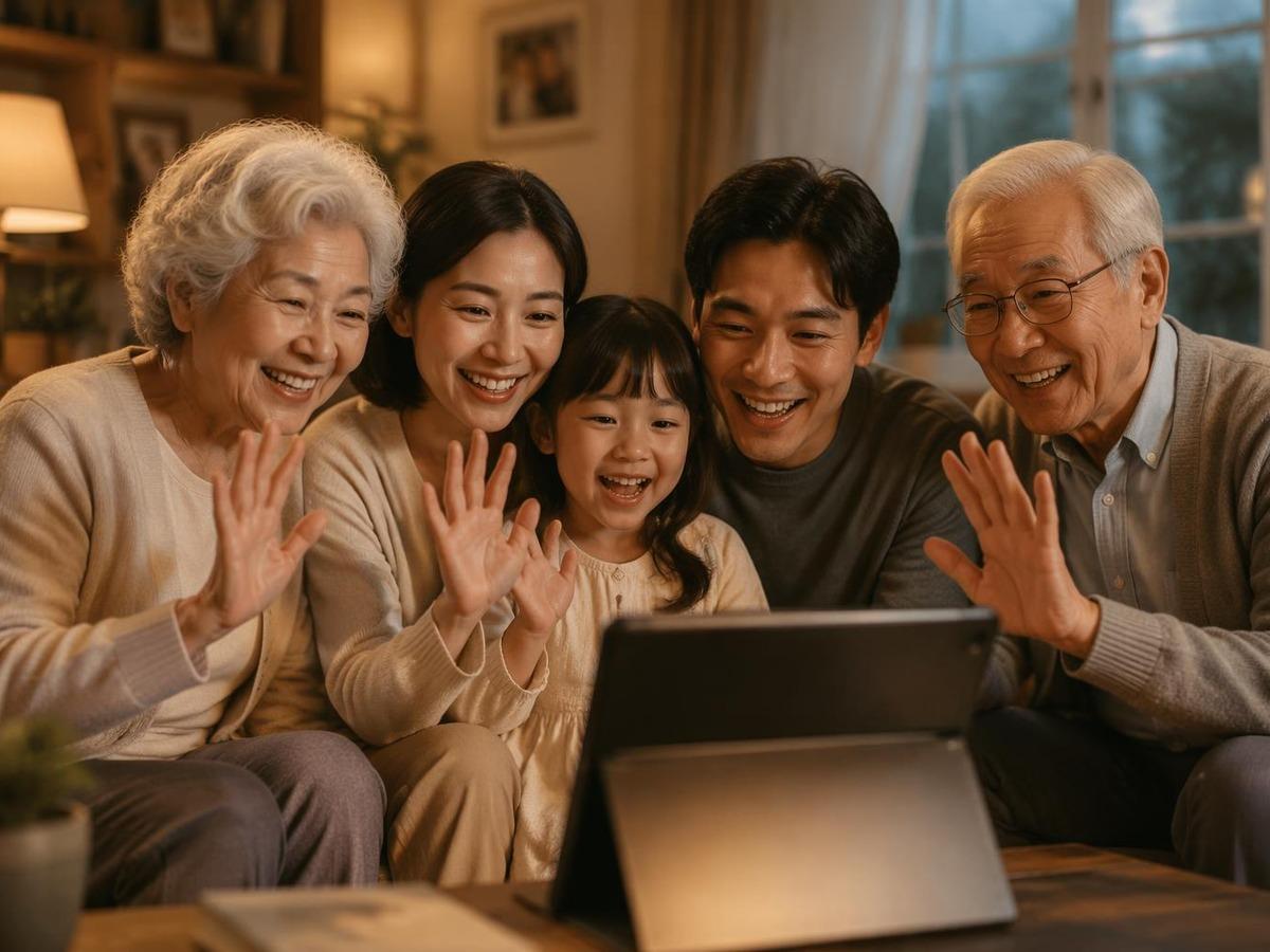 fotografie de familie vorbind AI prompt coperta 1 în 4: 3