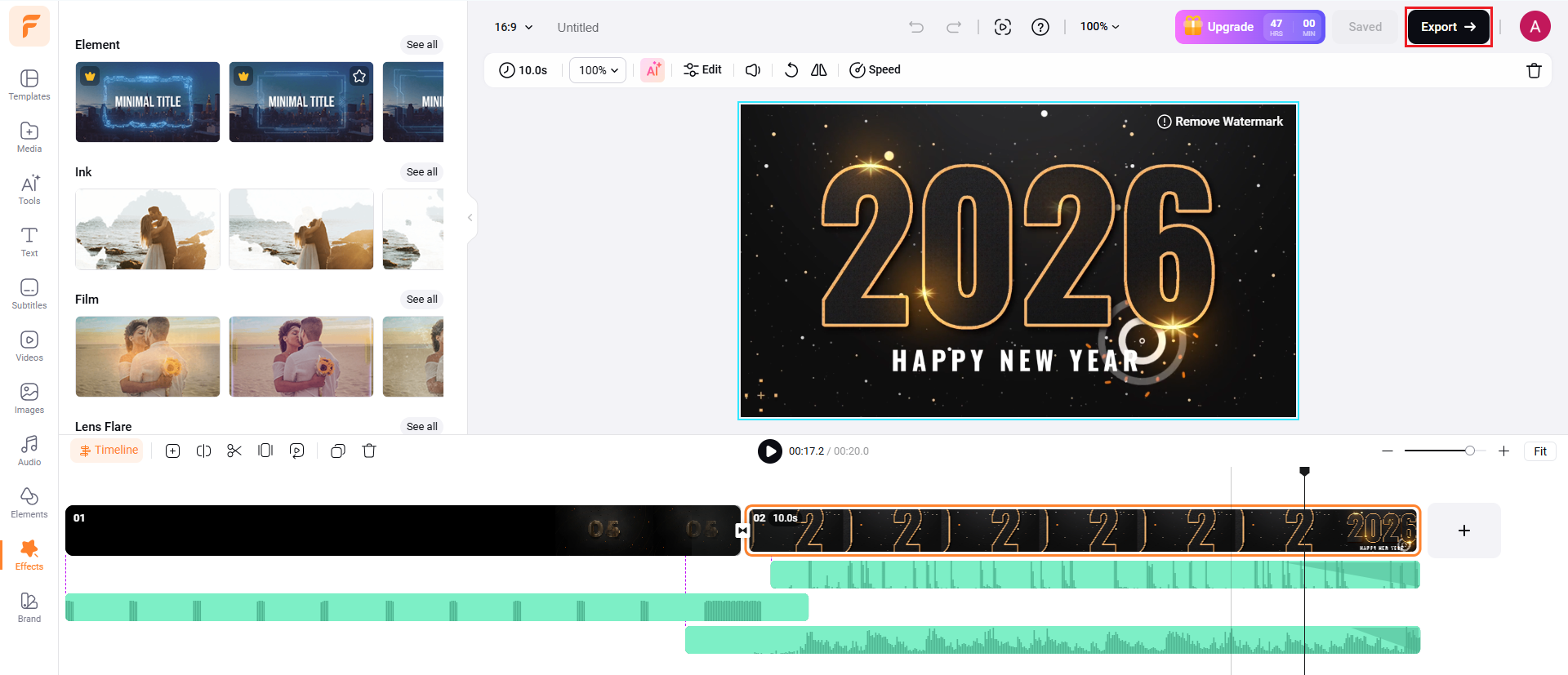 Feliz ano novo modelo de vídeo download grátis