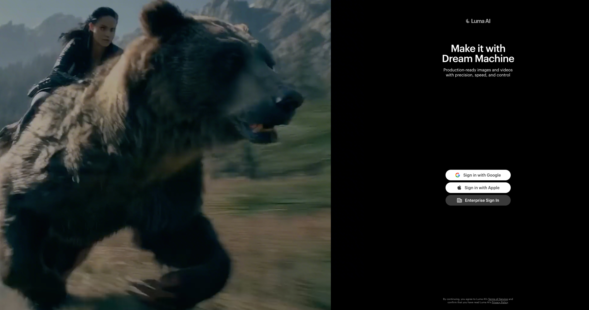 Luma Dream Machine: Best for cinematic motion and footage transformation
