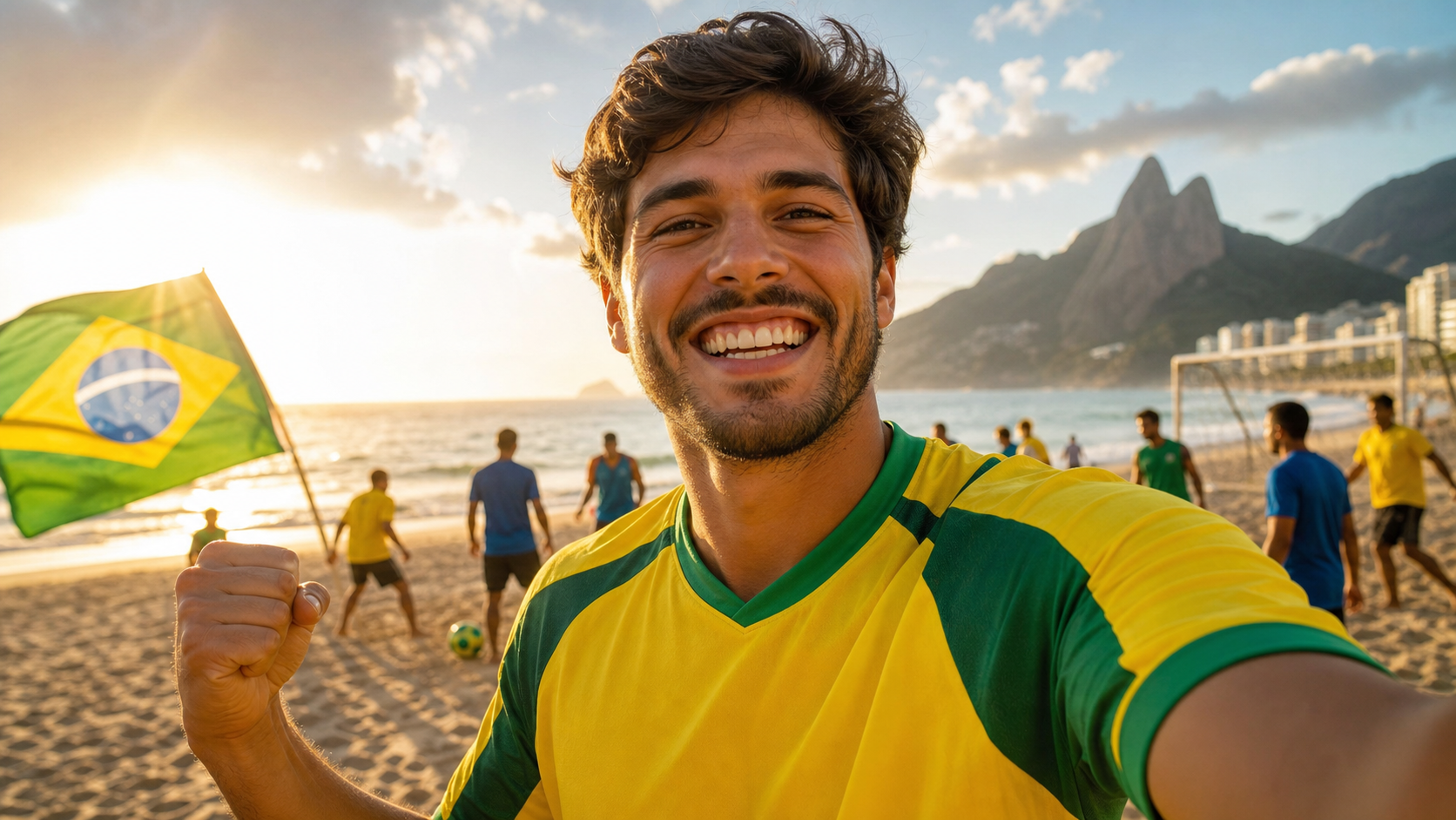 Brazil jersey AI photo prompts stadium hero