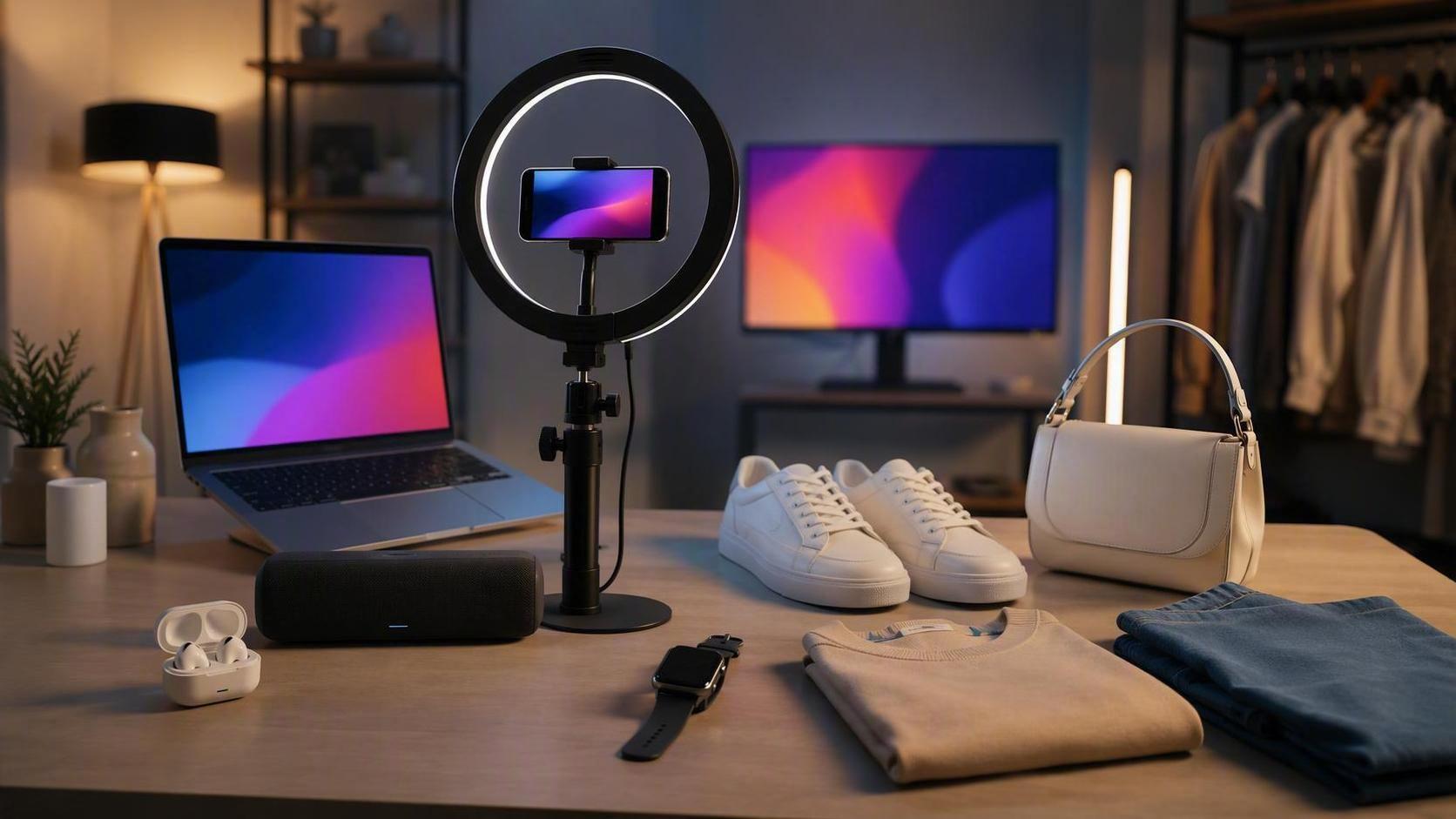 16:9 cinematic shop edit video visual for Dreamina, scene 3.