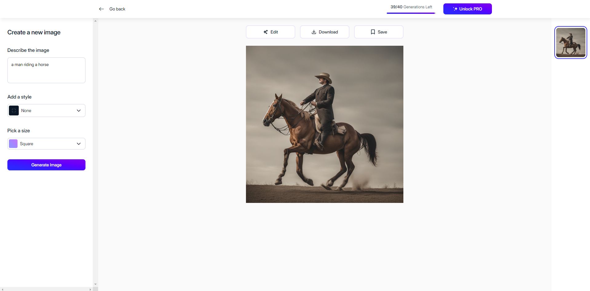 Interface de Magic Studio - un autre générateur de photos IA en ligne