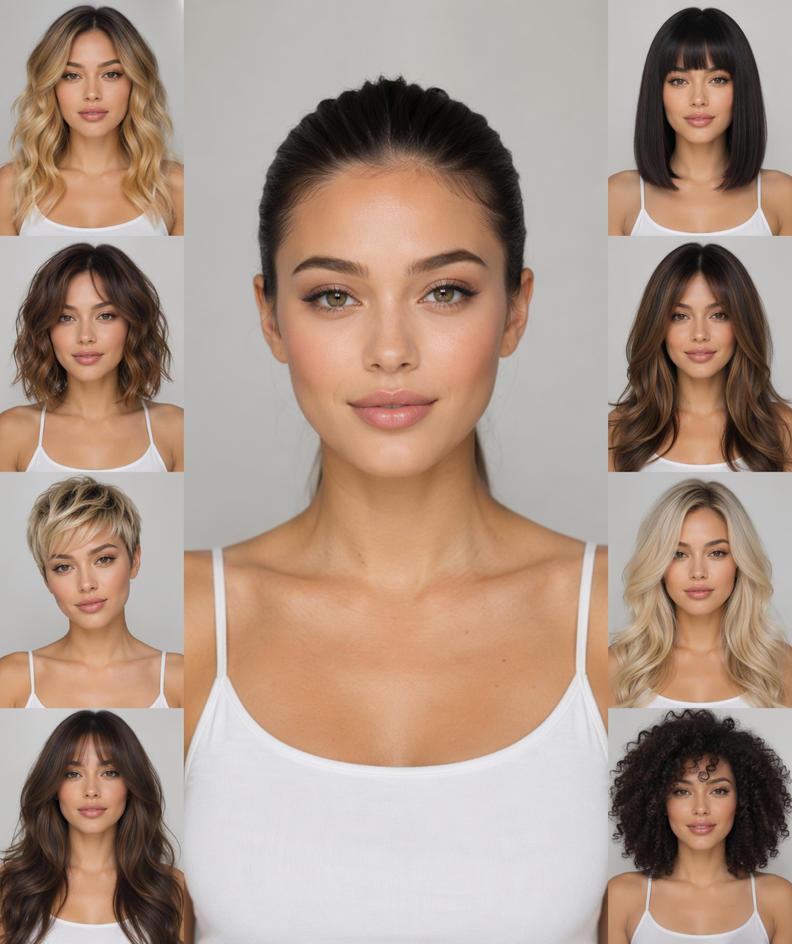 Dreamina virtual wig try on prompt example 3: curly natural wig portrait
