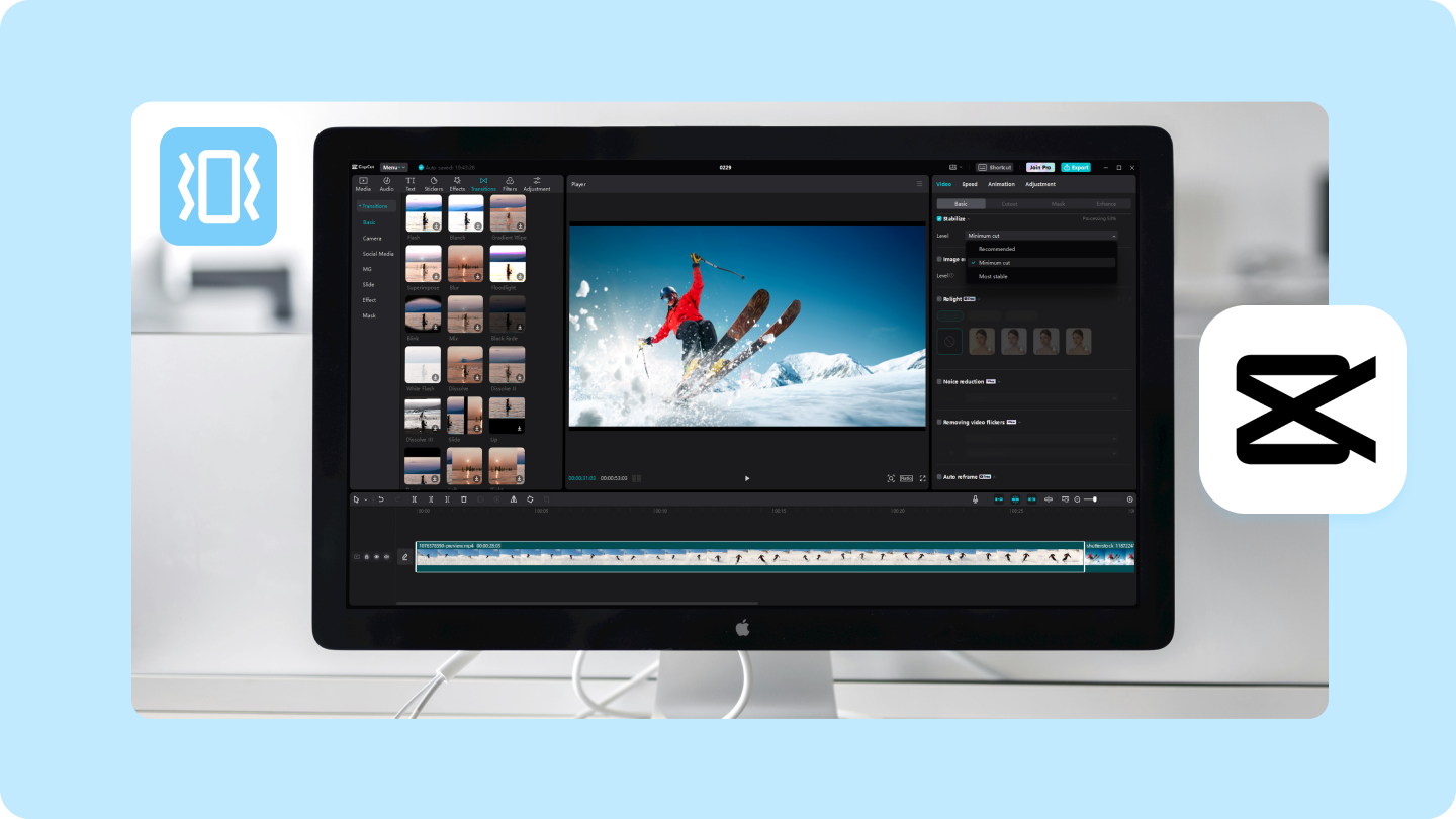 Stabilizzatore video AI gratuito | Correggi video tremolanti in un clic