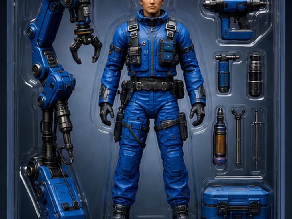 Action Figure Nag-uudyok ng agarang halimbawa 2 - Cyber mechanic figure
