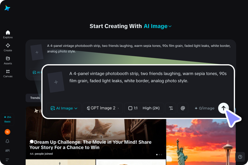 Open the generator and write your prompt