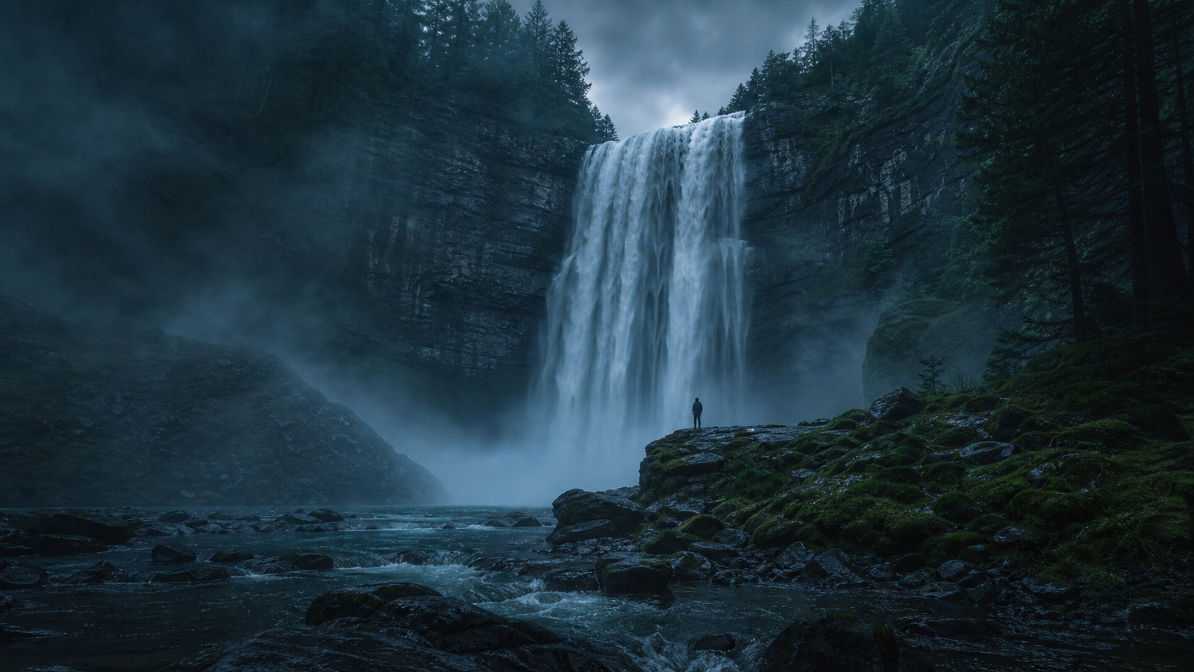 Dark Aesthetic Landscape AI Photo prompt result 1