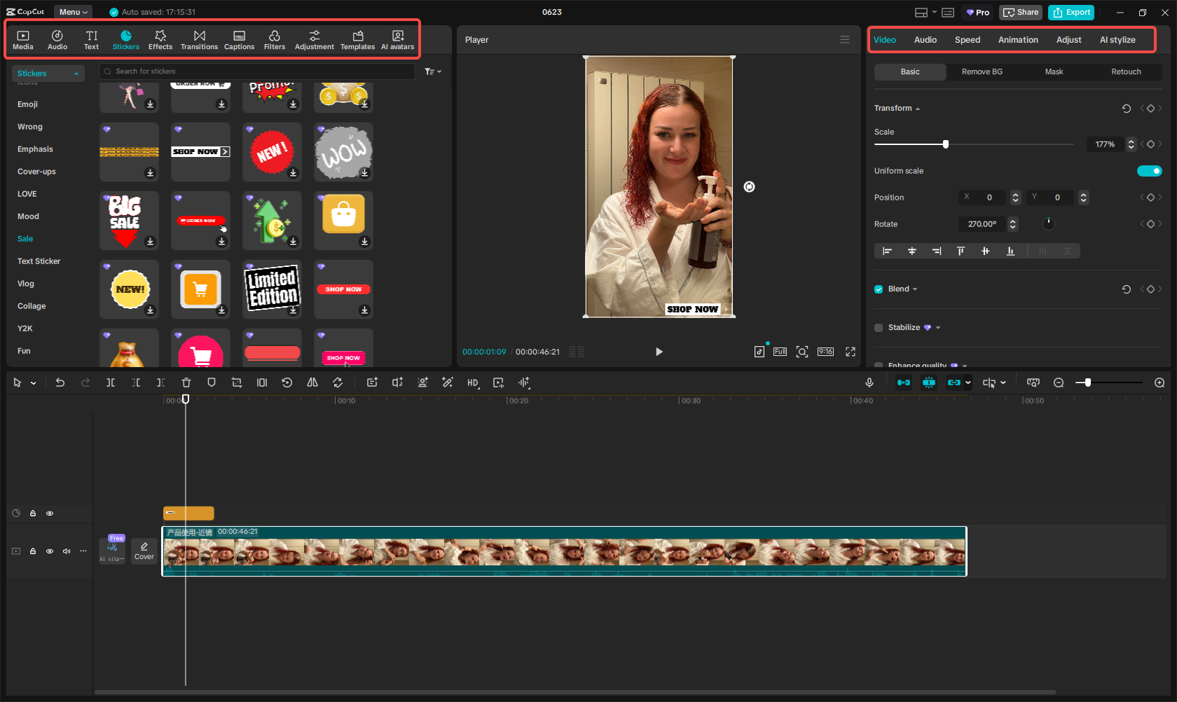 Personalizza il video pubblicitario per Instagram