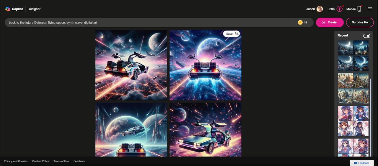Afbeelding opslaan op BIng AI beeldgenerator gratis