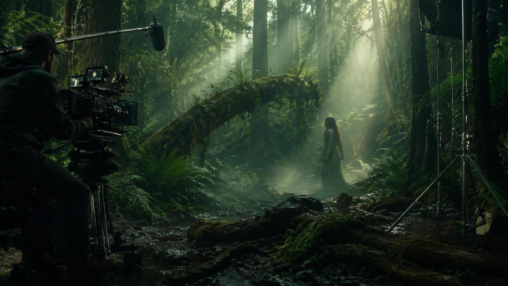 16:9 cinematic cover image for creative forest theme video.
