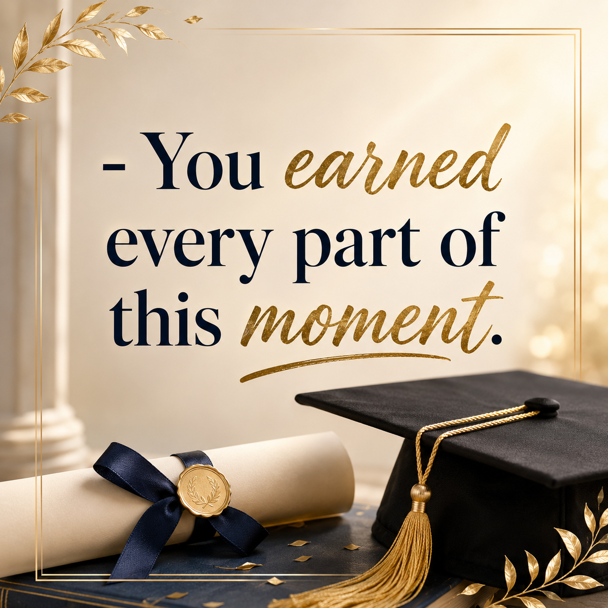 You earned every part of this moment.