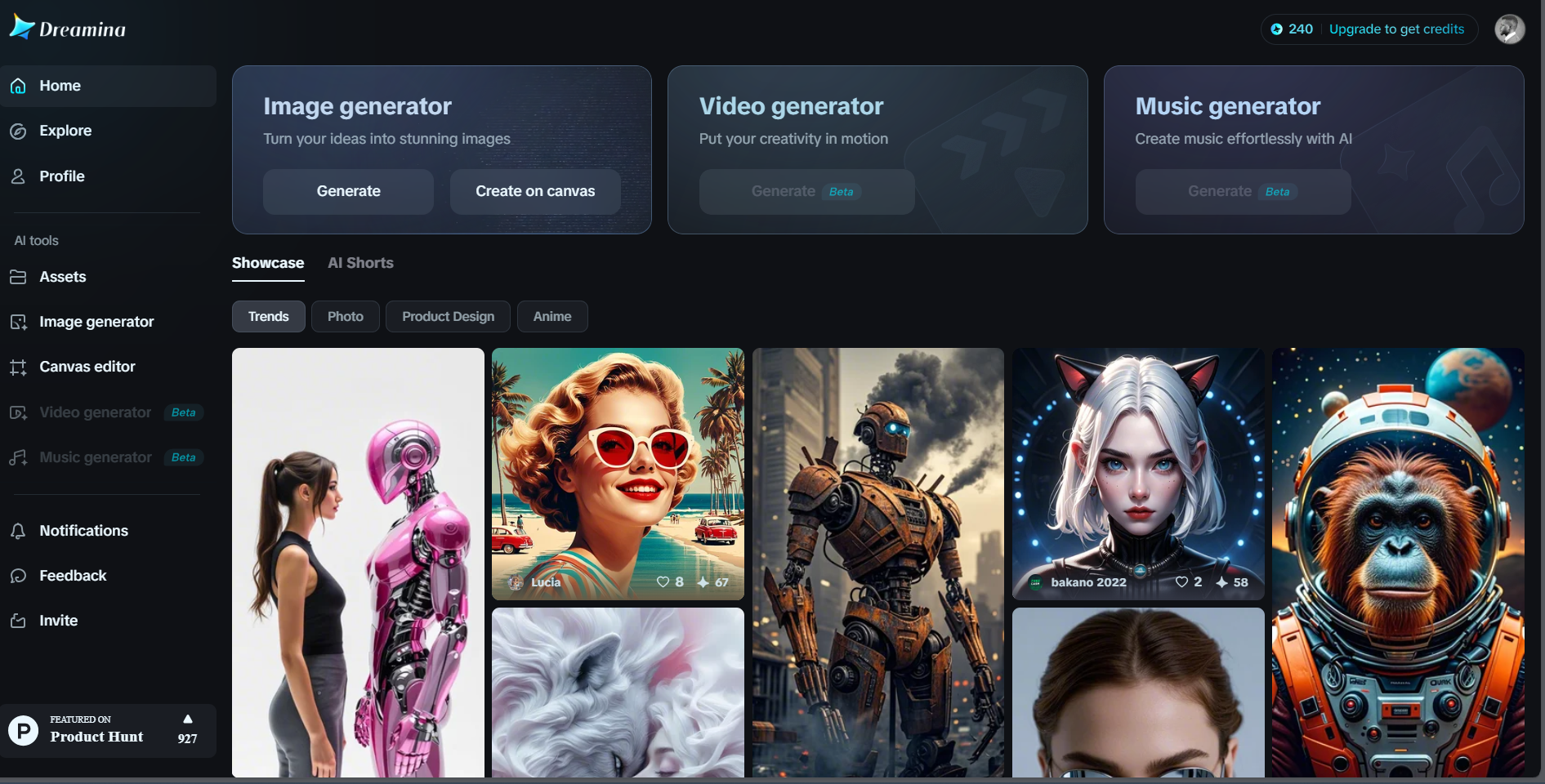 Dreamina interface