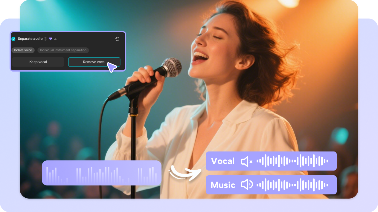 Eliminare vocală instantanee alimentată de AI folosind CapCut