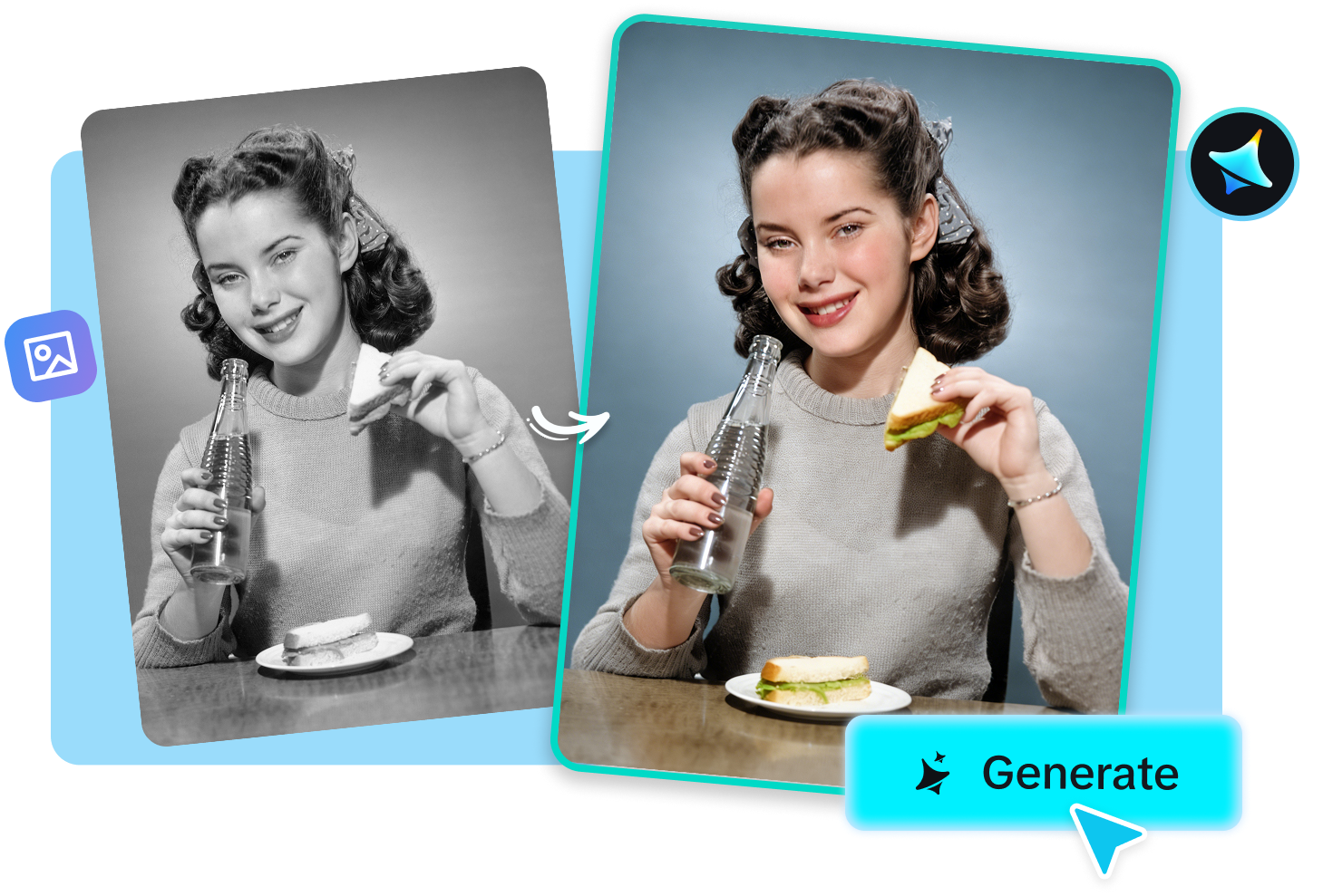Inkleuren AI: Gratis foto Revival Tool