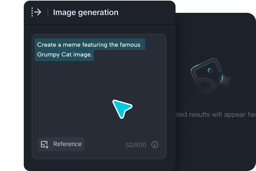 Gerador de meme online escrevendo texto meme engraçado em um prompt