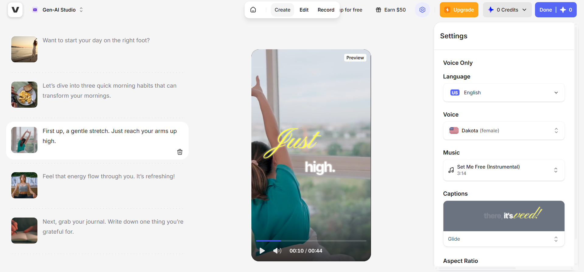 VEED interface